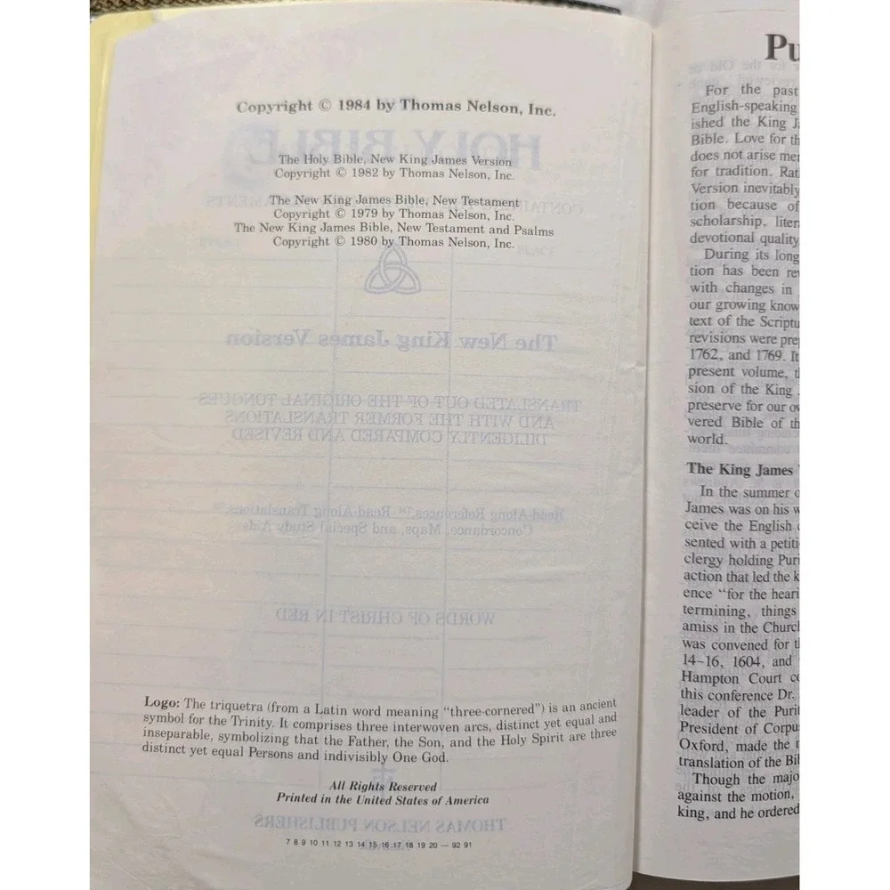 NKJV Holy Bible Thomas Nelson 234 Giant Print Red Letter Bonded Leather Vintage